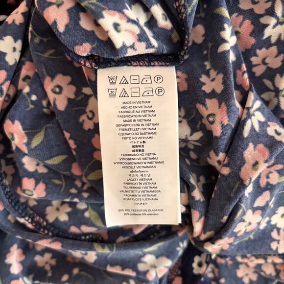 MICHAEL KORS Women's Size XL Floral Cap Sleeve Short Faux Wrap Dress - Picture 9 of 9